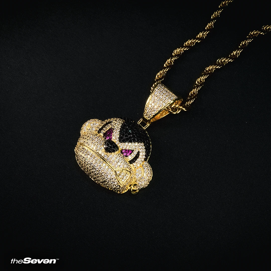 Iced Out Donkey Kong Pendant Kolye Ucu