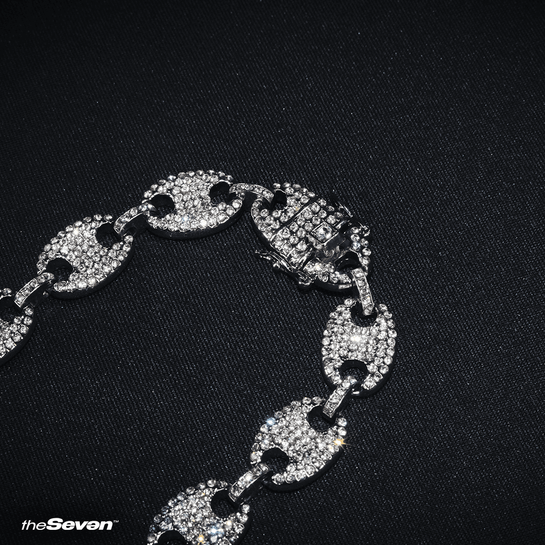 Iced Out 50cm Coffee Bean Chain Kolye