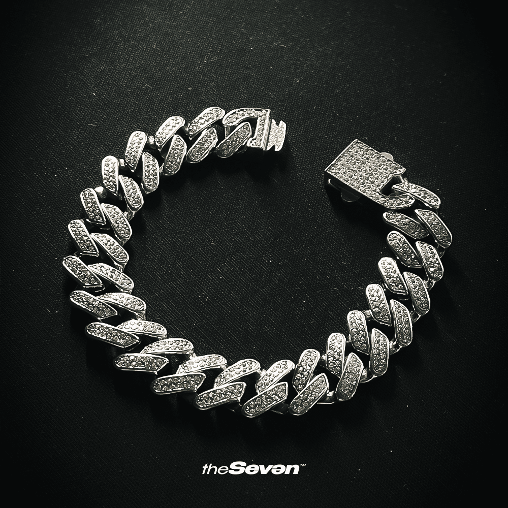 Iced Out 15mm Cuban Chain Bileklik Paslanmaz Çelik