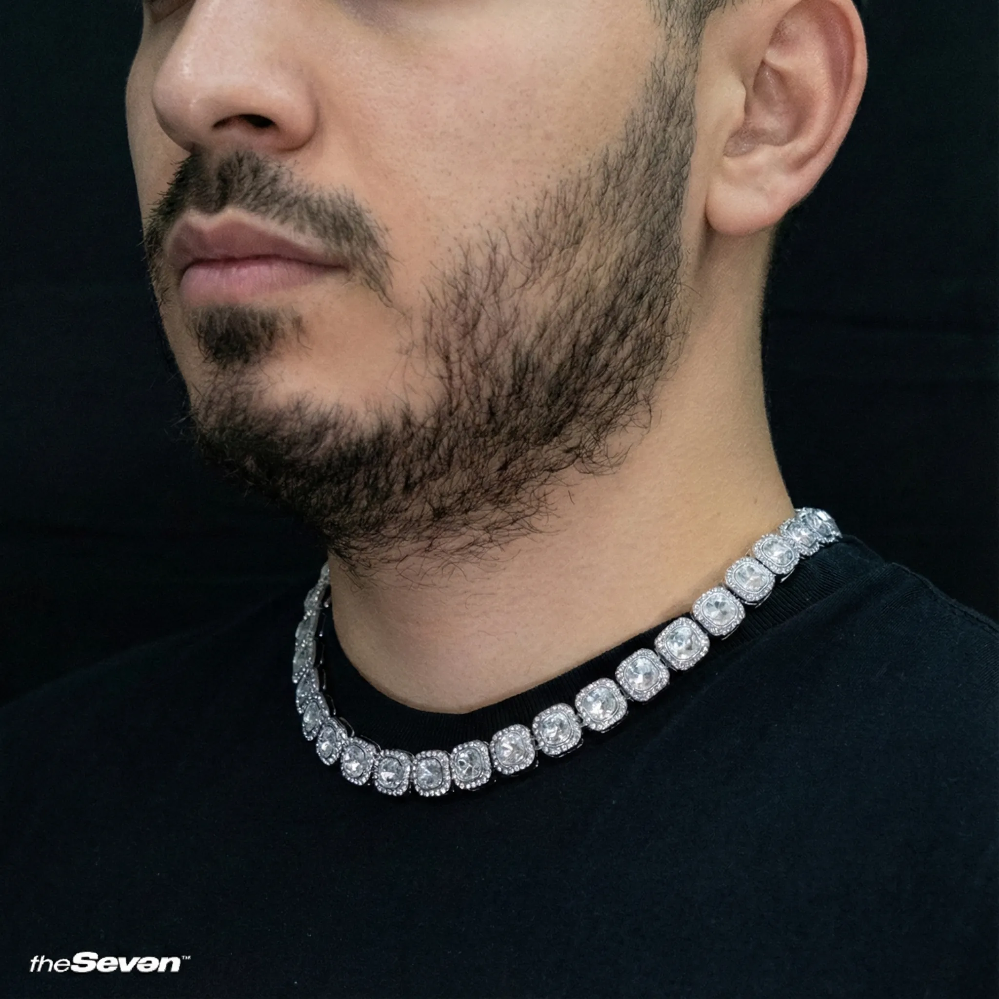 Iced Out 45cm Tennis Square Chain Kolye