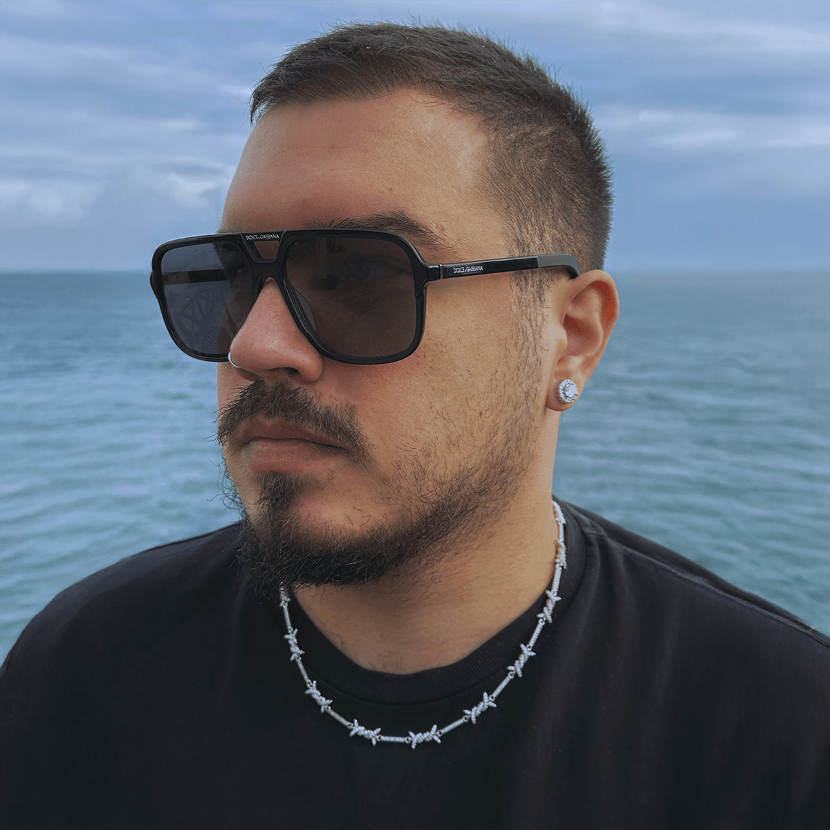 Iced Out 8mm Thorns Chain Kolye Beyaz Altın Kaplama 