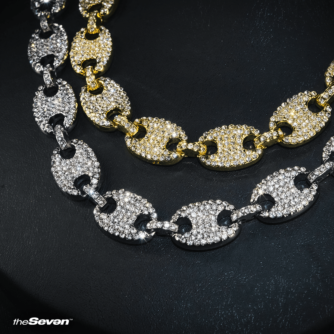 Iced Out 50cm Coffee Bean Chain Kolye