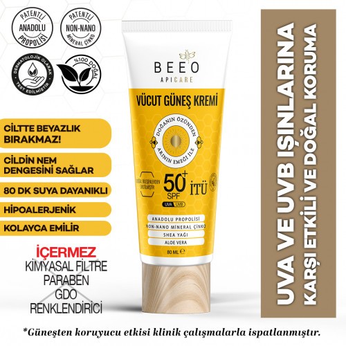 BEEO ApiCare Propolisli Vücut Güneş Kremi Spf 50+ 80 ml