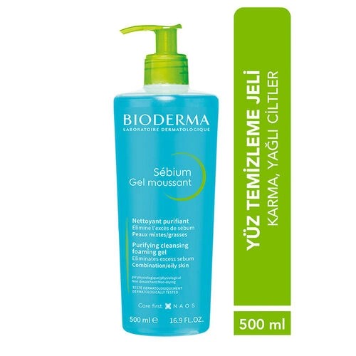 Bioderma Sebium Gel Moussant Karma ve Akne Eğilimli Ciltler İçin Temizleme Jeli 500 ml