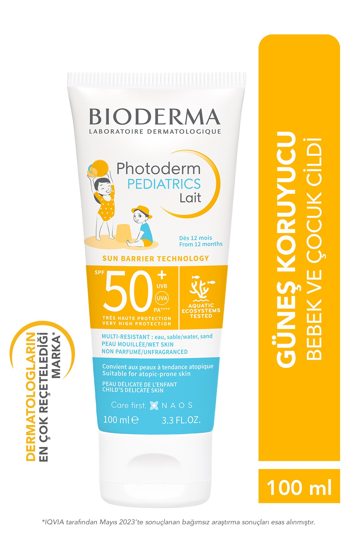 BIODERMA Photoderm Pediatrics Lait Spf 50+ Bebek, Çocuk Yüksek Korumalı Süt Form Güneş Kremi 100 ml