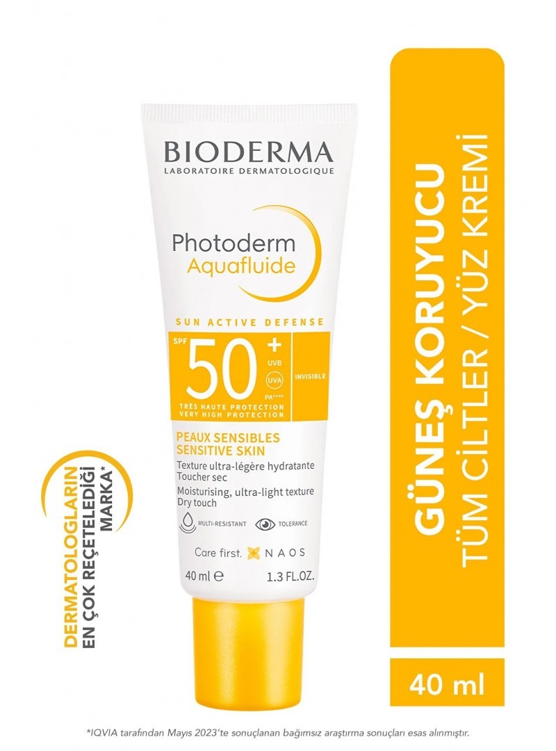 BIODERMA Photoderm Aquafluid Spf 50+ Tüm Ciltler Renksiz Güneş Kremi 40 ml ( Sensibio H2o Hediye )