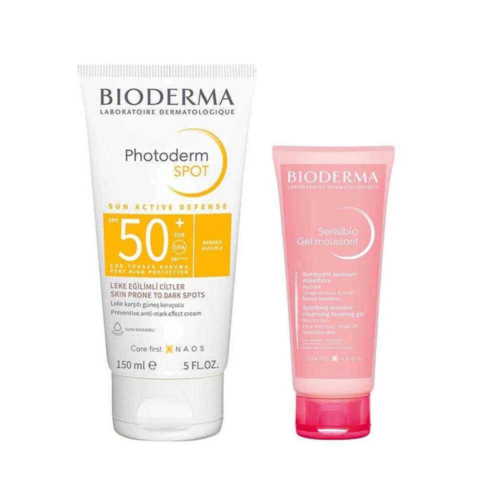 Bioderma Photoderm Spot Spf 50+ Leke Eğilimli Ciltler İçin Güneş Kremi 150 ml + Sensibio Foaming Gel 45 ml Hediye