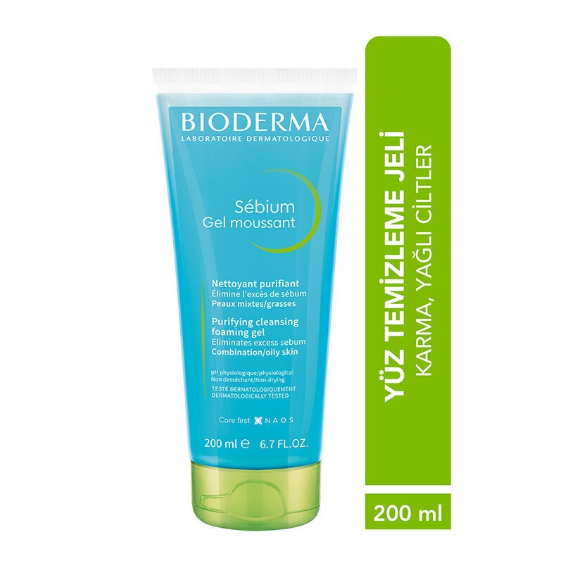 Bioderma Sebium Gel Moussant Karma ve Akne Eğilimli Ciltler İçin Temizleme Jeli 200 ML