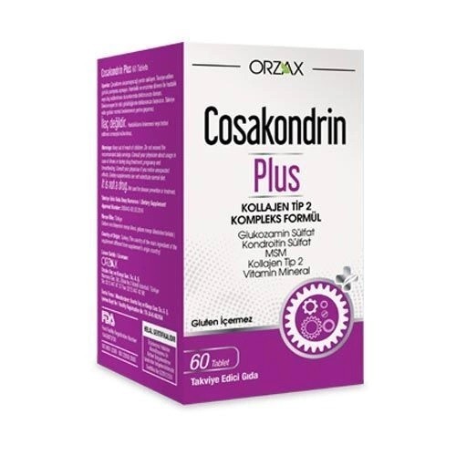 Orzax Cosakondrin Plus Tip 2 Kolejen 60 Tablet