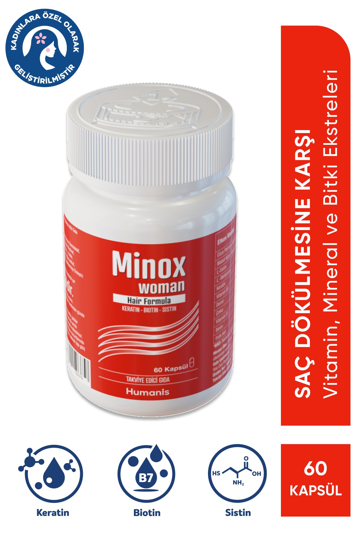 Minox Women Vitamin Mineral ve Bitki Ekstreleri İçeren Takviye Edici Gıda 60 Kapsül