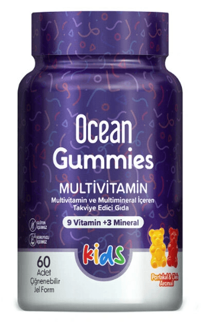 Orzax Ocean Gummies Multivitamin Kids Takviye Edici Gıda 60 Adet Çİğnenebilir Jel Form