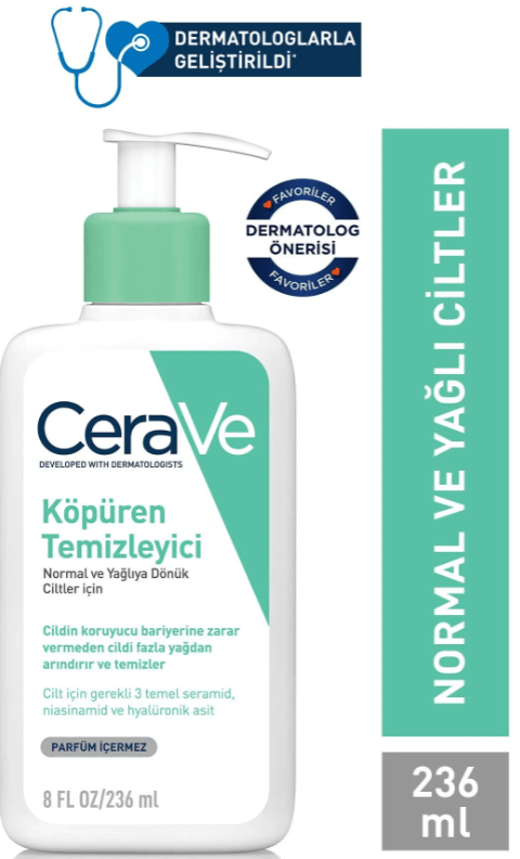 CeraVe Köpüren Temizleyici Normal ve Yağlıya Dönük Ciltler İçin 236 ml