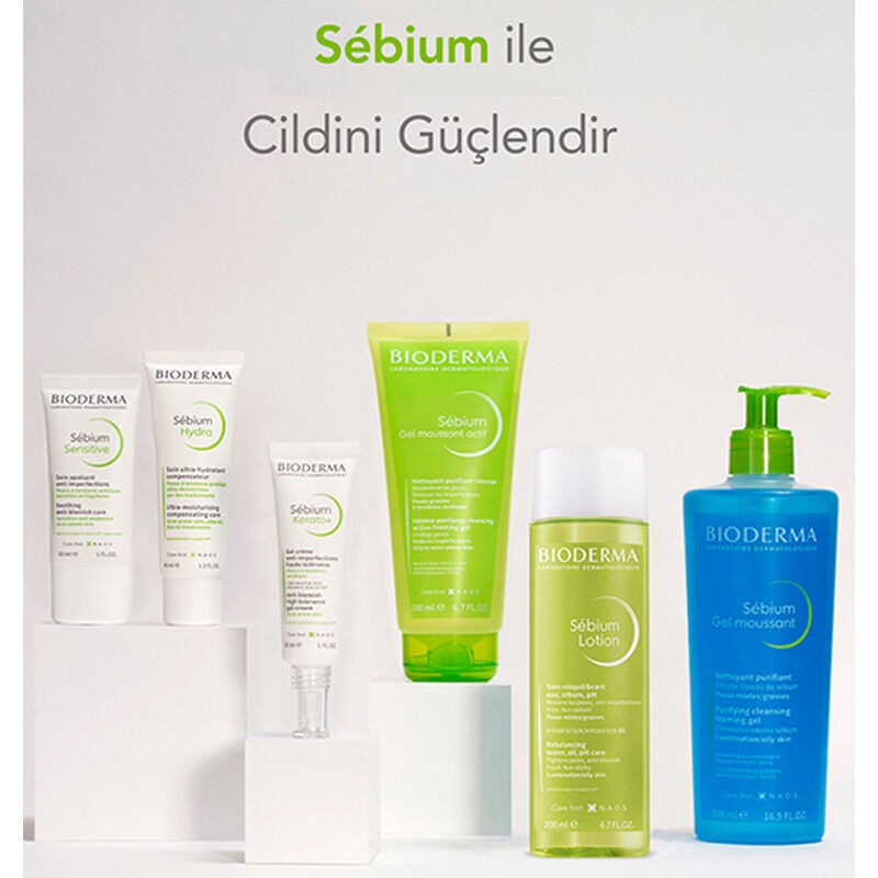 Bioderma Sebium Gel Moussant Karma ve Akne Eğilimli Ciltler İçin Temizleme Jeli 500 ml