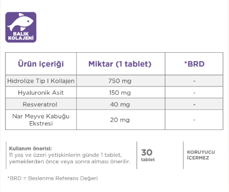 Eczacıbaşı Dynavit Collagen+Hyaluronik Acid 30 Tablet