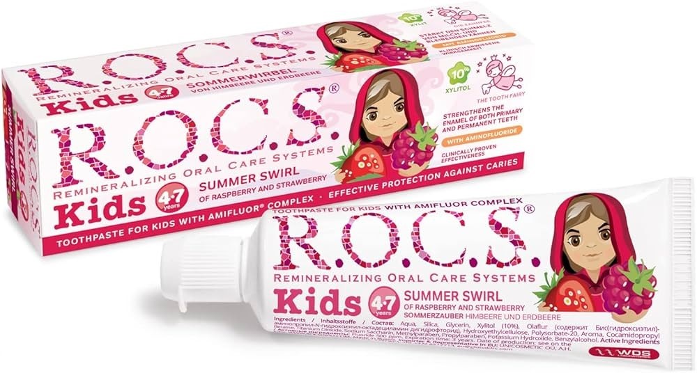 R.O.C.S. Kids 4-7 Yaş Çocuklar için Diş Macunu Ahududu Çilek Tadında 35 ml