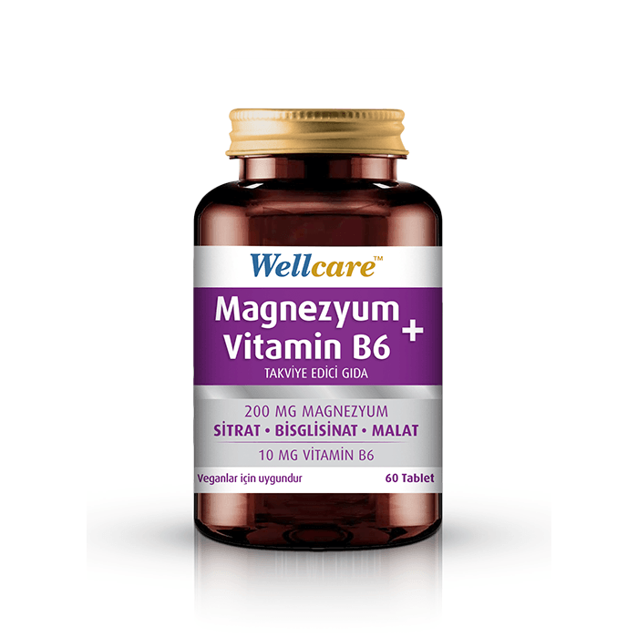 Wellcare Magnezyum Vitamin B6 Takviye Edici Gıda 60 Tablet