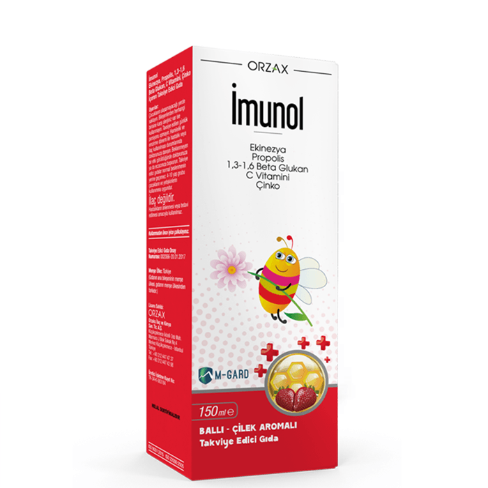 Orzax Imunol Şurup Ballı Çilek Aromalı Takviye Edici Gıda 150 ML