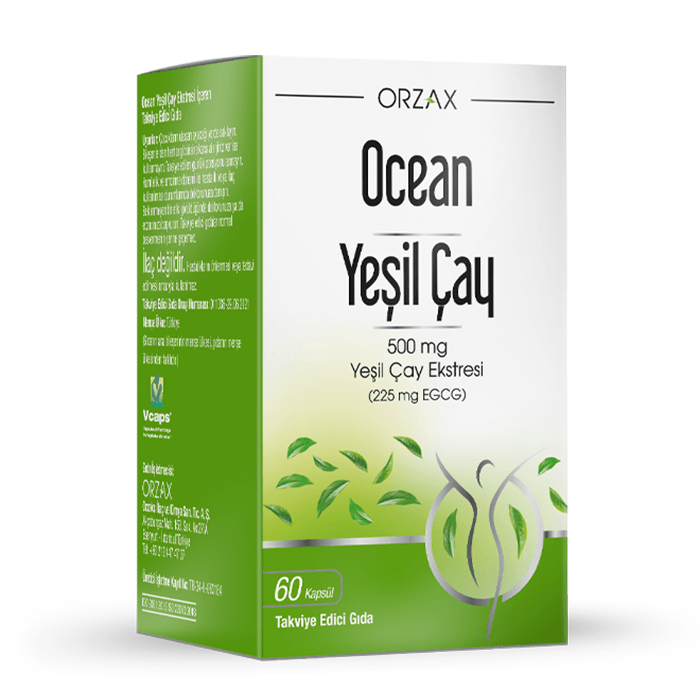 Orzax Ocean Yeşil Çay 500 mg Takviye Edici Gıda 60 Kapsül