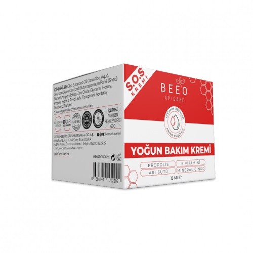 Bee'O Apicare S.O.S Yoğun Bakım Kremi 15 ml