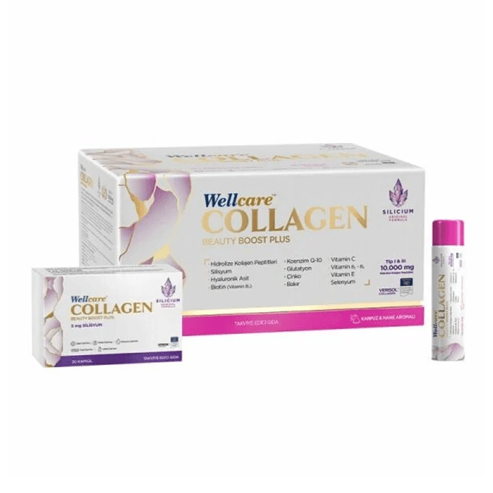 Wellcare Collagen Beauty Boost Plus 10.000 MG Karpuz ve Nane Aromalı 30 Tüp X 40 ML & 30 Kapsül