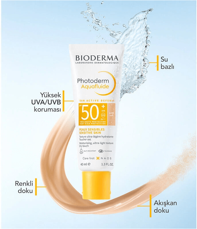 BIODERMA Photoderm Aquafluide Spf 50+ Light Renkli Güneş Kremi 40 ml