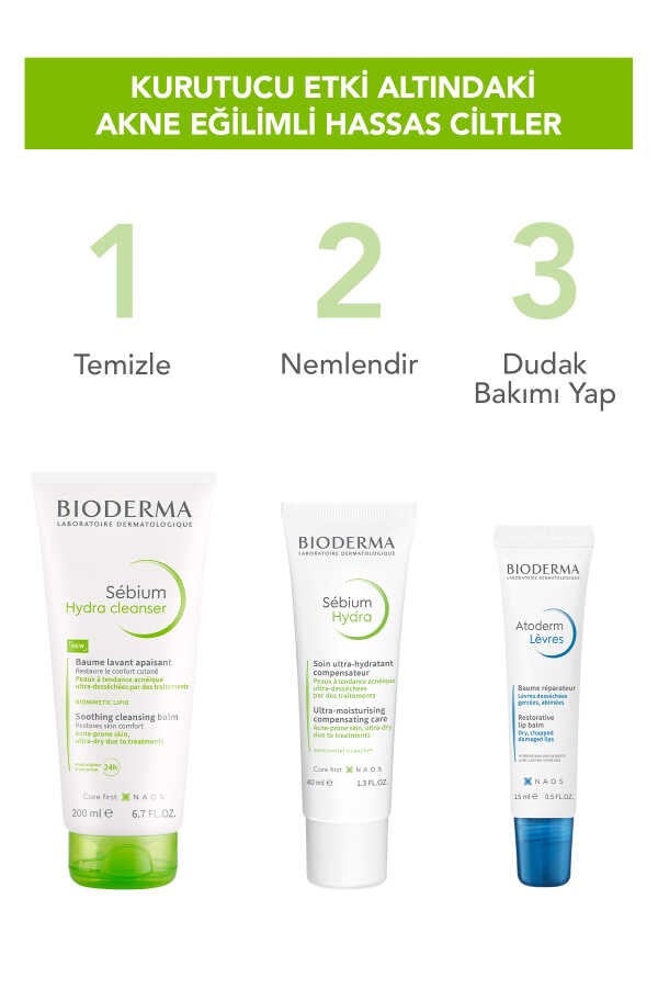 Bioderma Sebium İzokit+ Kurutucu Akne Tedavisine Destek Cilt Bakım Kiti