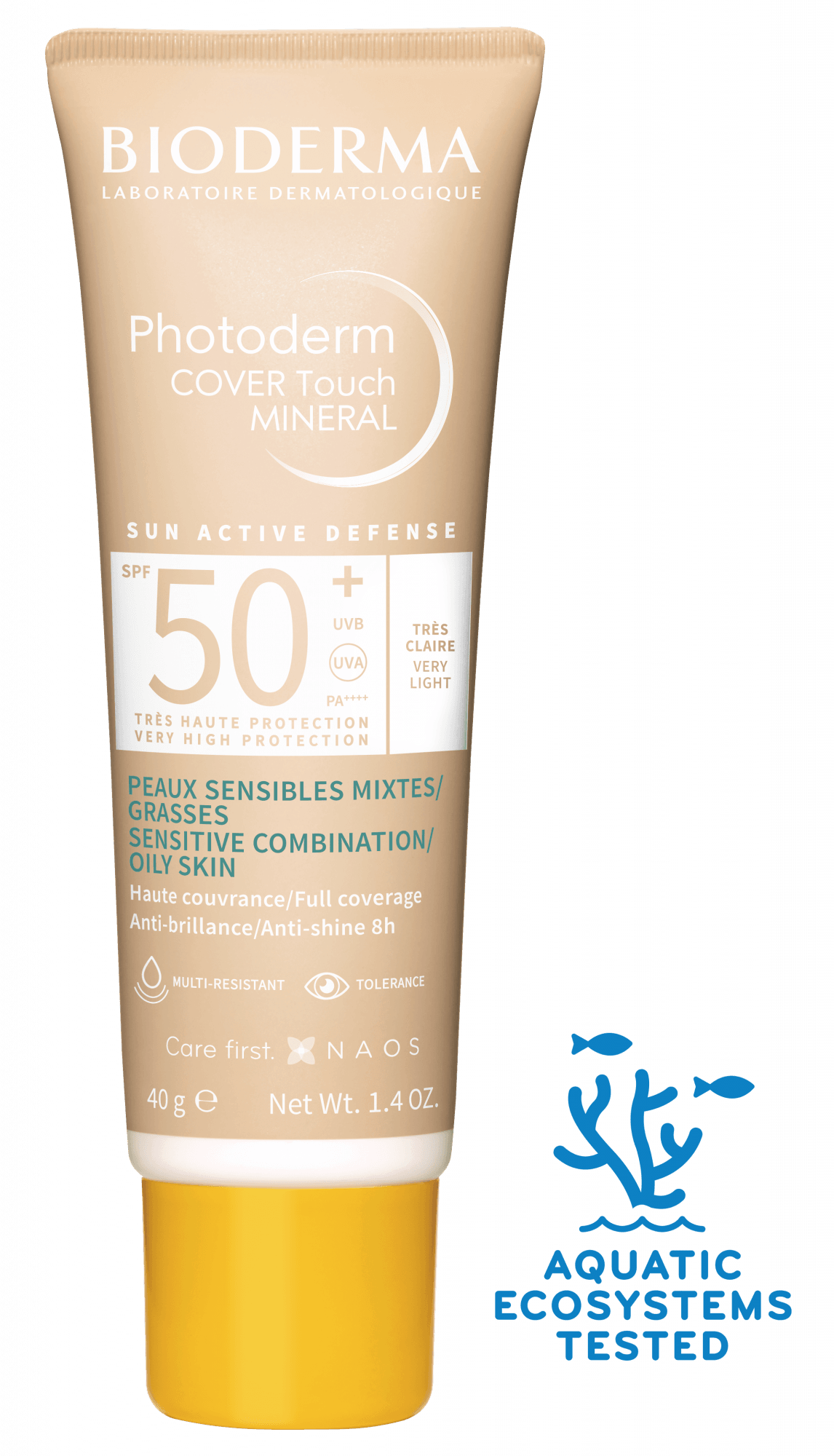 BIODERMA Photoderm Cover Touch Mineral Very Light Spf 50+ Renkli Güneş Kremi 40 gr