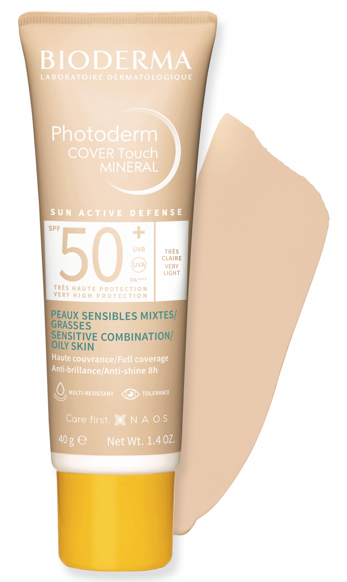 BIODERMA Photoderm Cover Touch Mineral Very Light Spf 50+ Renkli Güneş Kremi 40 gr