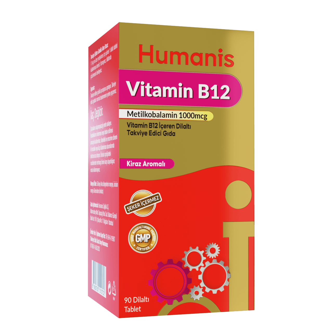 Humanis Vitamin B12 İçeren Dilaltı Takviye Edici Gıda 1000 mcg 90 Tablet