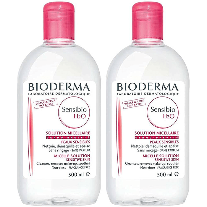 Bioderma Sensibio H2O 500 ml Hassas Ciltler Için Durulama Gerektirmeyen Makyaj Çıkarıcı Misel Su 2X500 ML