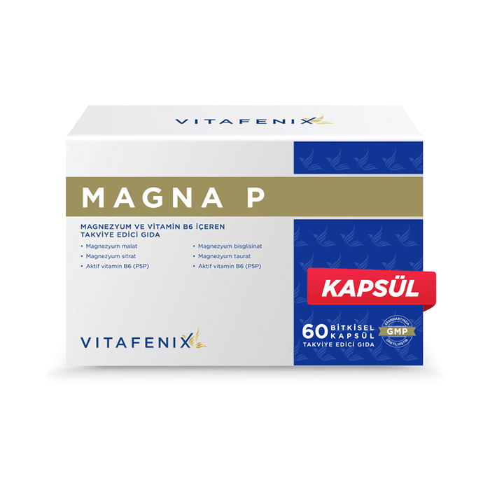 Vitafenix Magna P Magnezyum ve Vitamin B6 İçeren Takviye Edici Gıda 60 Kapsül