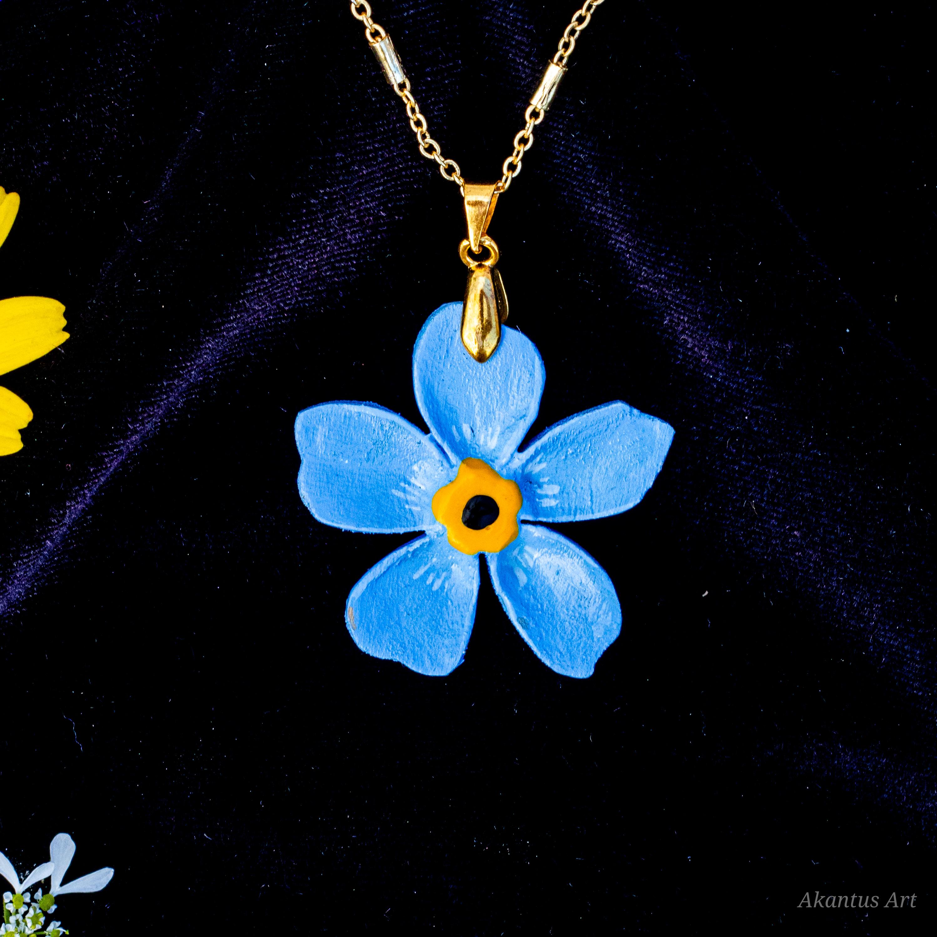 Unutmabeni Çiçeği Kolye (Myosotis scorpioides)