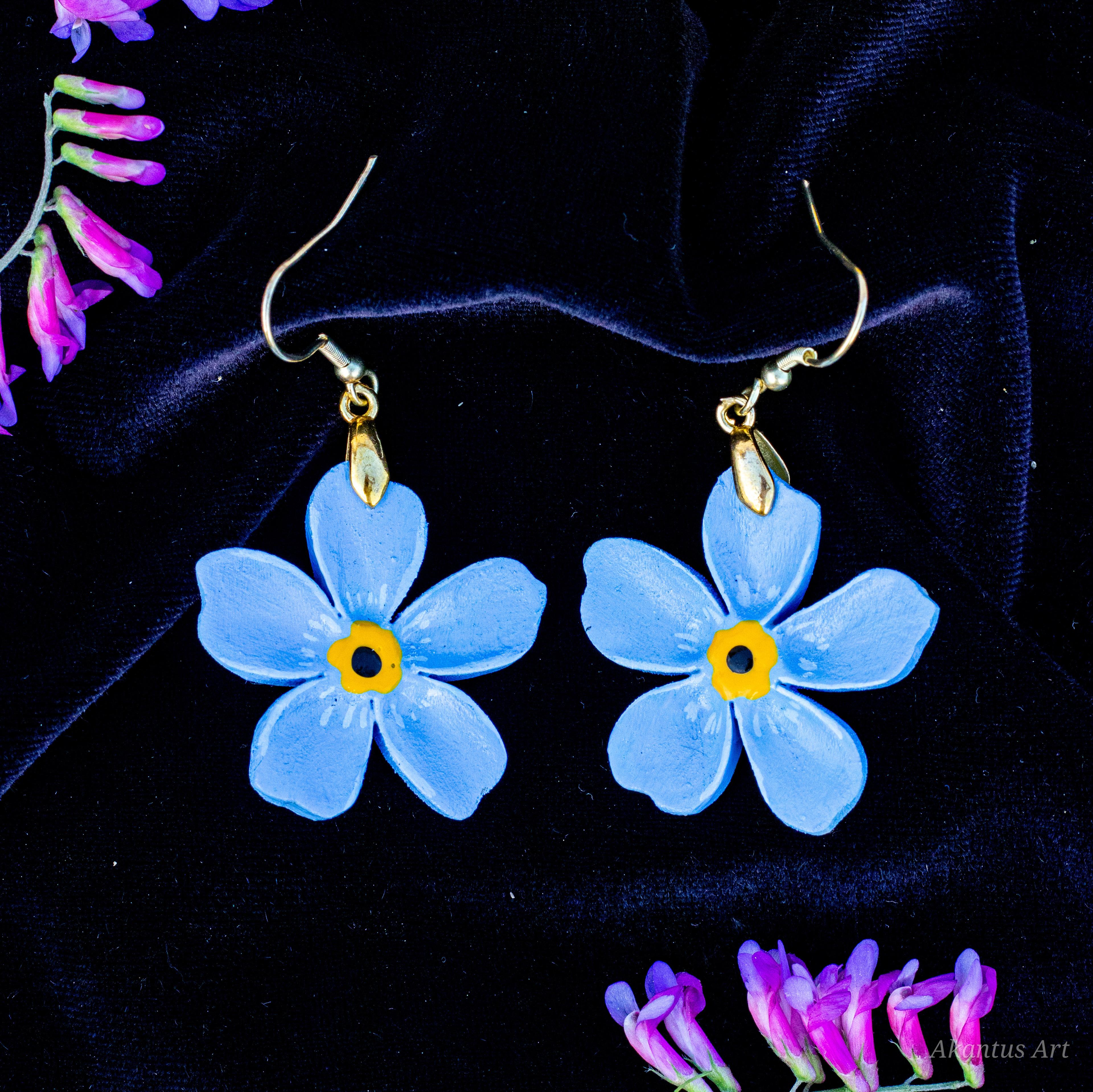 Unutmabeni Çiçeği Küpe - (Myosotis scorpioides)