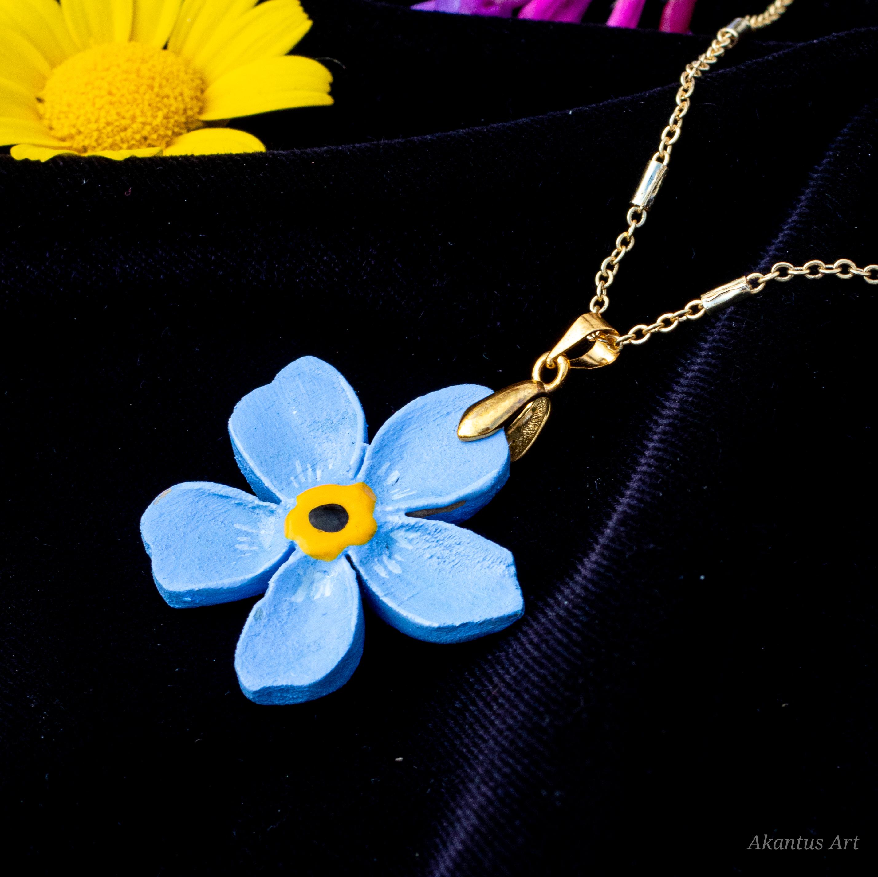 Unutmabeni Çiçeği Kolye (Myosotis scorpioides)