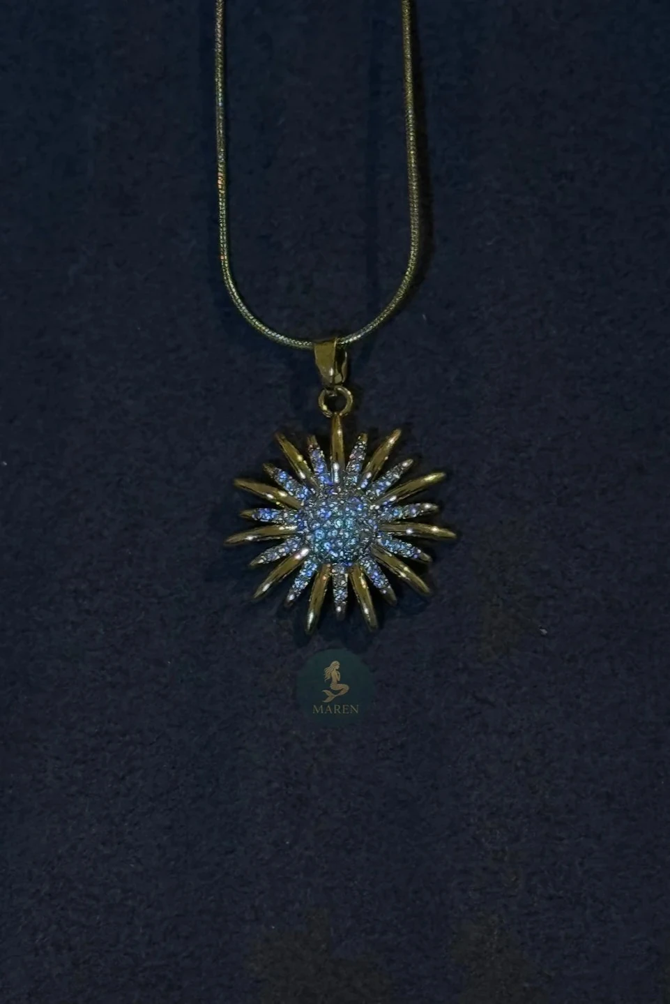 Çelik Çift Renk Güneş Kolye 45cm