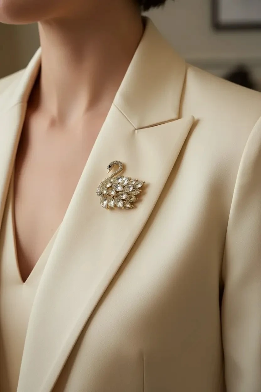 Kuğu Figürlü Broş