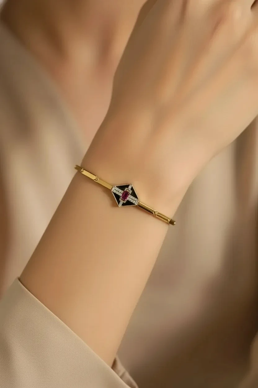 VIP Bordo Taş Bileklik 