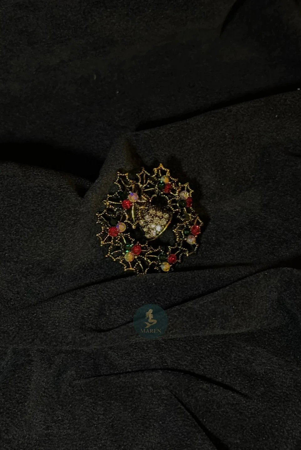 Yılbaşı Temalı Taşlı Metal Yaka İğnesi Rozet Broş