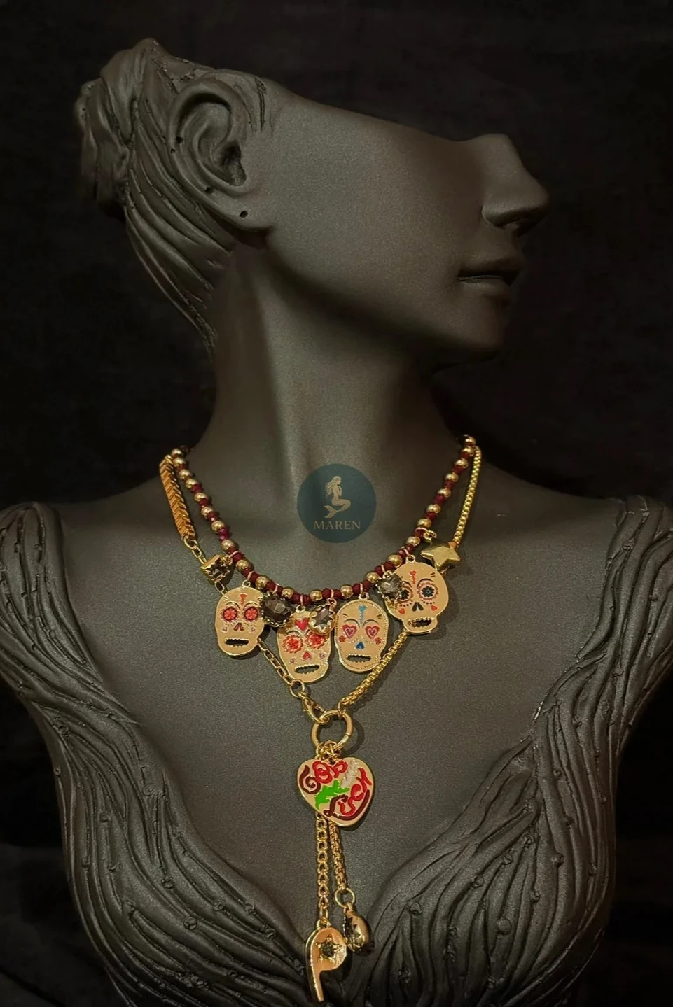 Özel Seri İkili Kuru Kafa Model Kolye