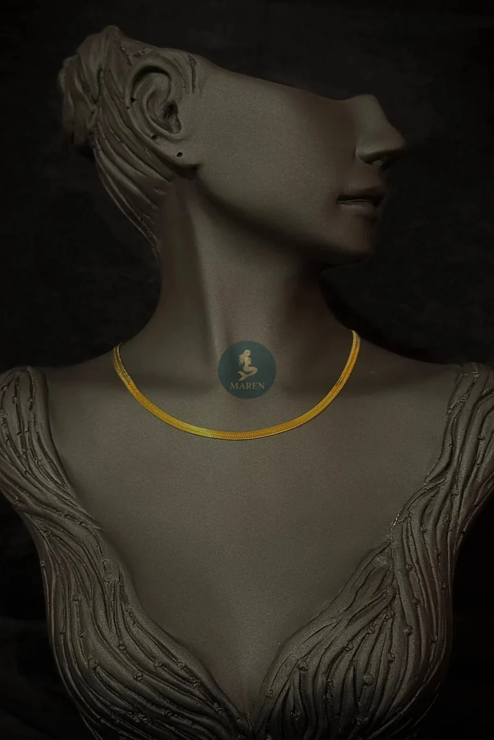 Çelik İtalyan Kolye Gold 45cm