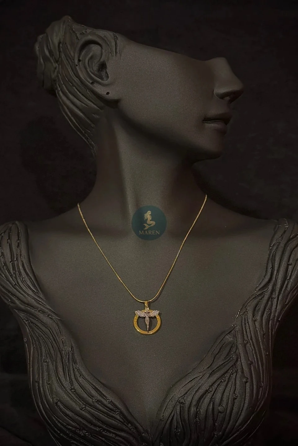 Çelik Melek Kolye 45cm