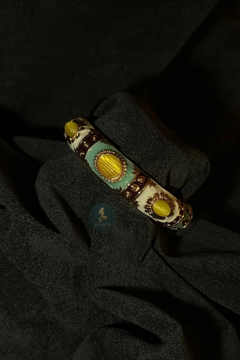 VIP Otantik Vintage Kelepçe - Yeşil