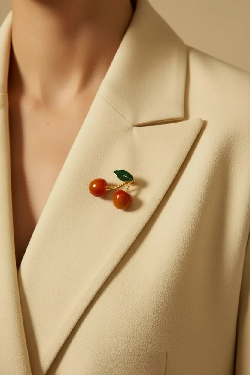 Kiraz Figürlü Broş