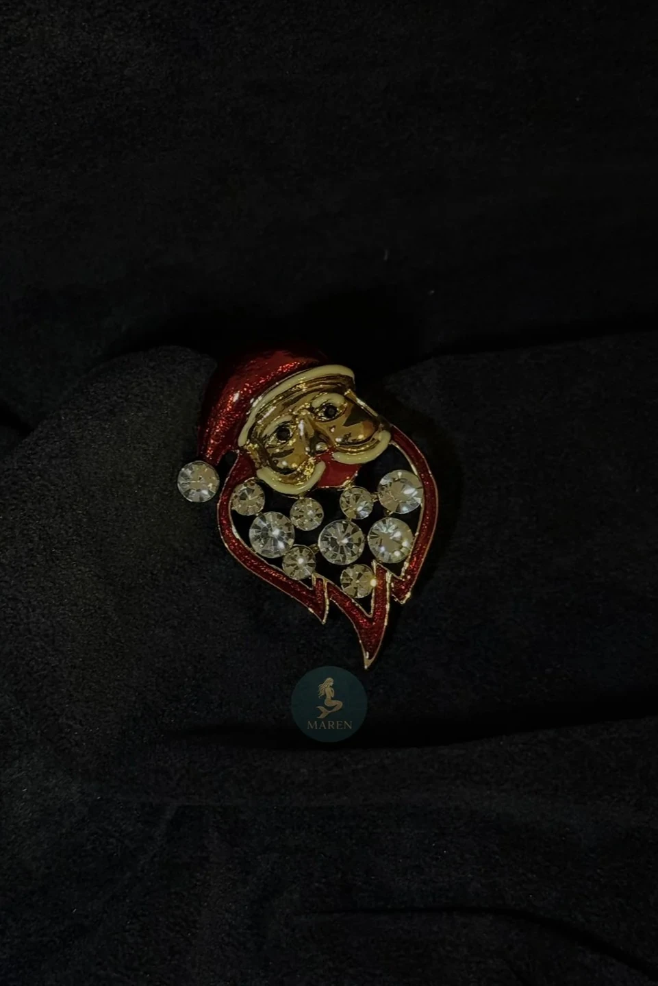 Yılbaşı Temalı Taşlı Metal Yaka İğnesi Rozet Broş