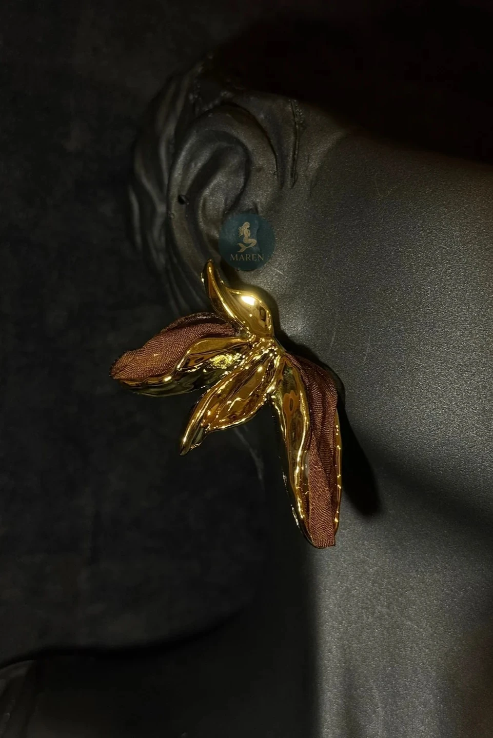 Özel Seri Tül Detay Kelebek Kanatlı Tül Detay Tasarım Küpe