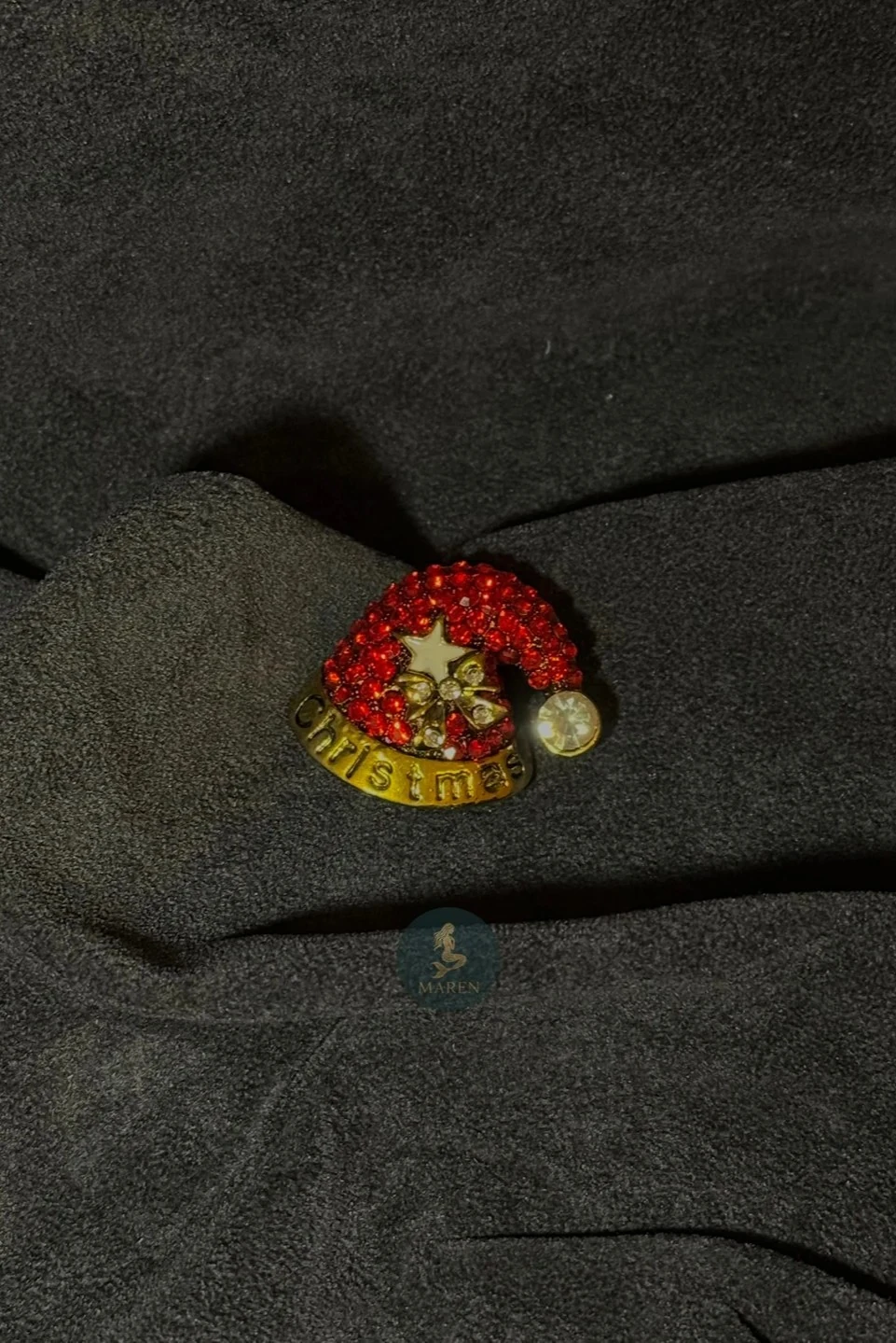 Yılbaşı Temalı Taşlı Metal Yaka İğnesi Rozet Broş