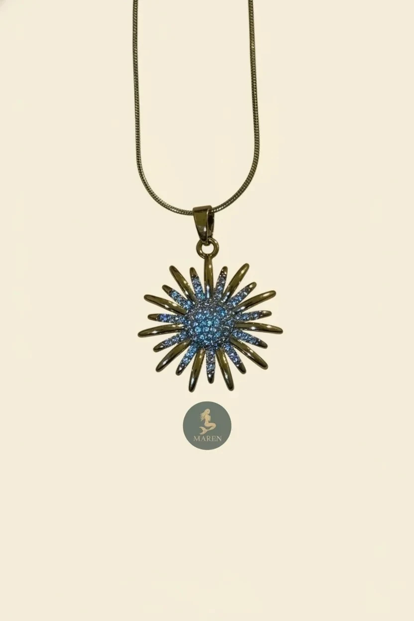 Çelik Güneş Kolye 