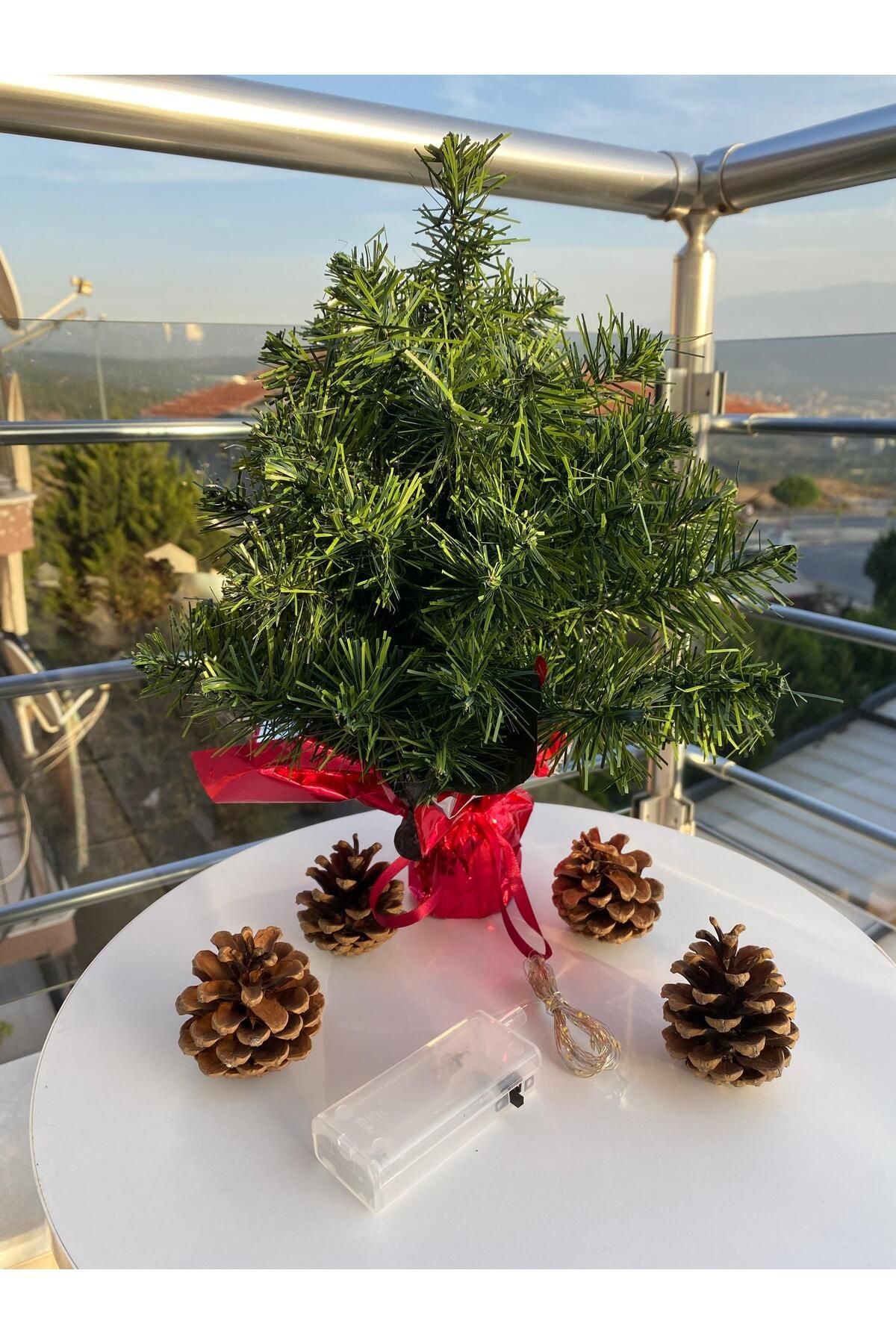 33 Cm Peri Ledli Yılbaşı Çam Ağacı Mini Çam Ağacı