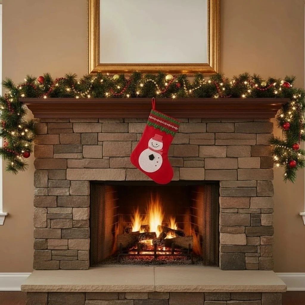 Yılbaşı Çorap Süsü Kardan Adam Figürlü 31 CM