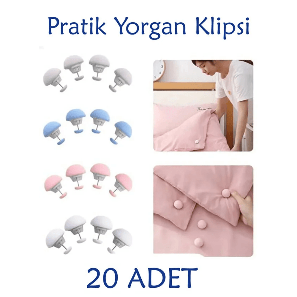 20 Adet Yorgan ve Çarşaf Klipsi Yorgan Tutucu Klips